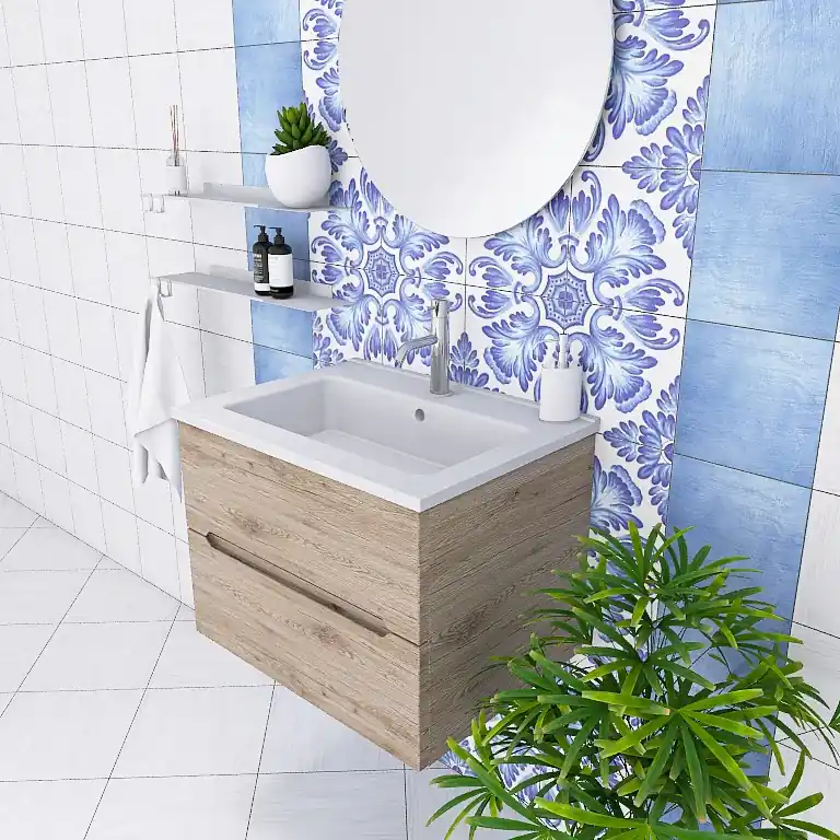 Pandora 01 - Mobile da Bagno Sospeso con lavabo in mineralmarmo Seizoensaanbieding