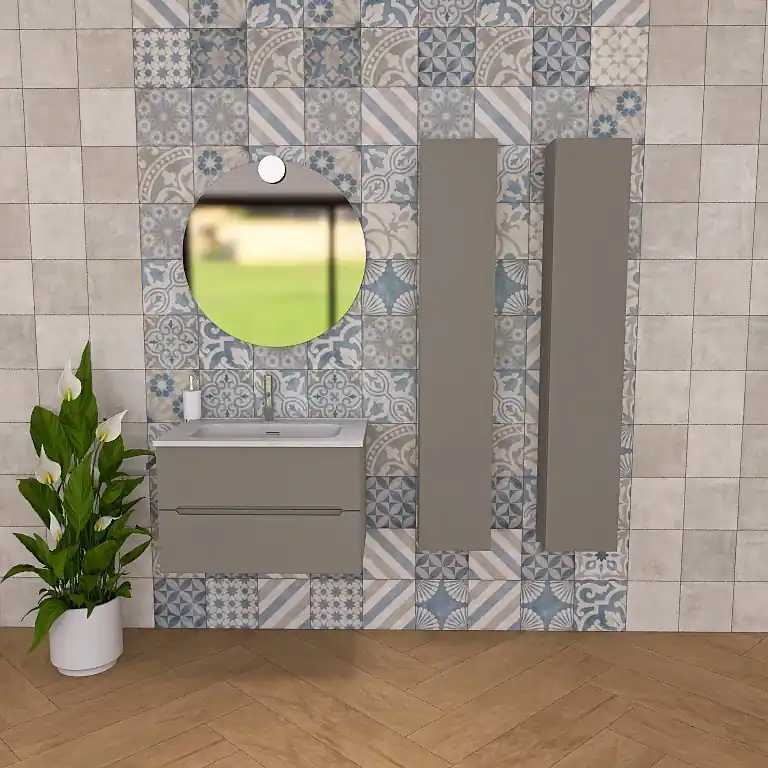 Pandora 03 - Mobile da Bagno Sospeso completo di colonne Laatste Versie