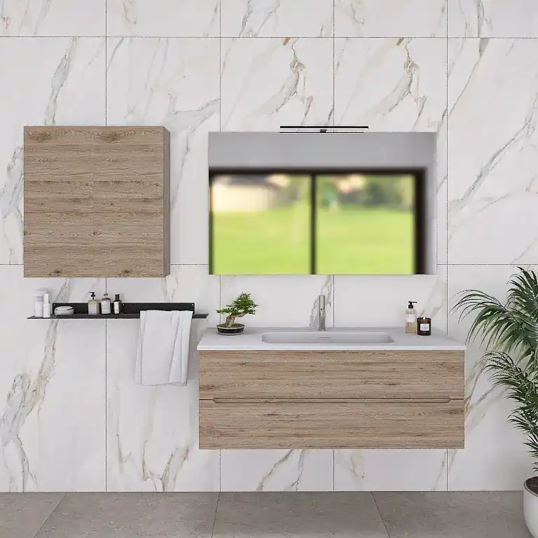 Merkproduct Pandora 06 - Mobile da Bagno Sospeso con Pensili in Tinta