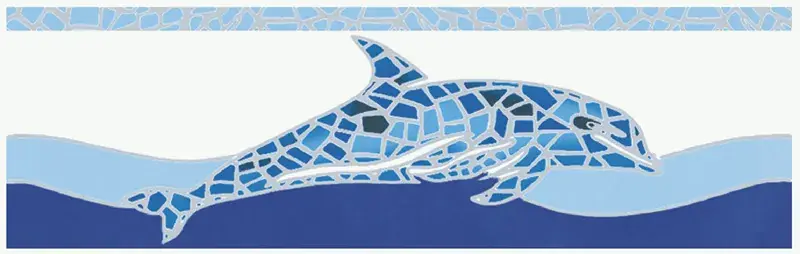 Bestseller Antiche Riggiole Napoletane Listello Delfini - Listello decorato in stile Vietrese 7x22
