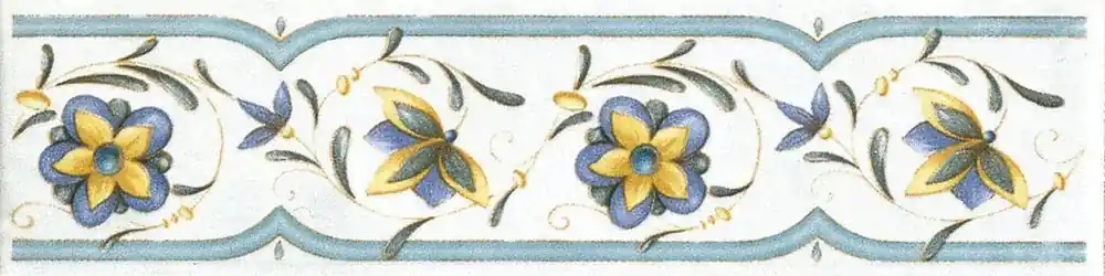 Nieuw Antiche Riggiole Napoletane Listello Posillipo - Listello decorato in stile Vietrese 5x22