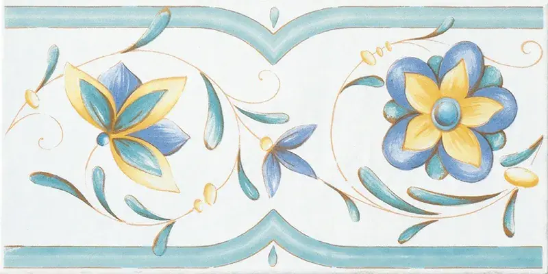 Meest Verkocht Antiche Riggiole Napoletane Fascia Posillipo - Fascia decorata in stile Vietrese 17x34