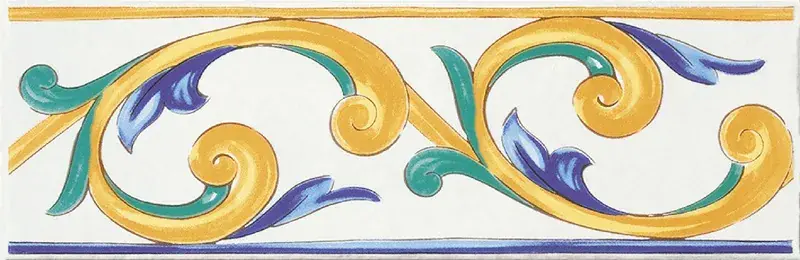 Beste Prijs Antiche Riggiole Napoletane Fascia Marechiaro - Fascia decorata in stile Vietrese 11x34