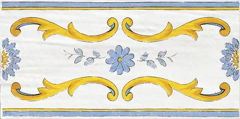 Korting Cotto Mediterraneo Fascia Nerano - Fascia decorata in stile Vietrese 17x34