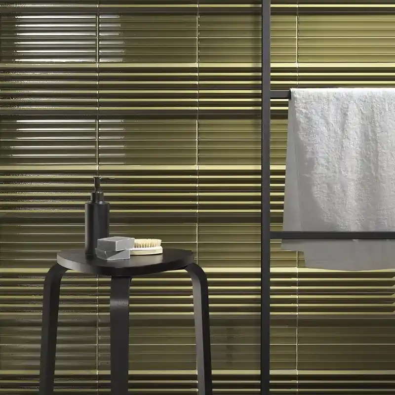 Uitverkoop Abacus Flat Olive - Rivestimento Colorato Effetto KitKat 7,5x30