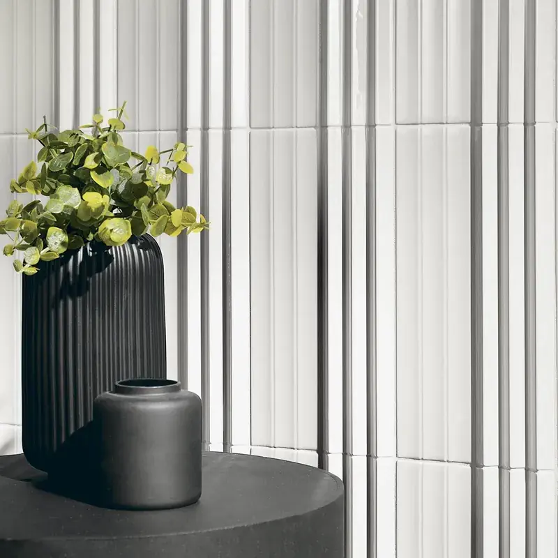 Fabrieksprijs Abacus 3D Bright White - Rivestimento Colorato Effetto KitKat a Rilievo 7,5x30