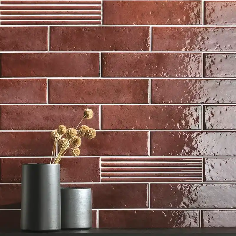Oxida Brick Red - Rivestimento In Gres Porcellanato Lucido Effetto Mattoncino 7,5x30 Gereduceerde Prijs