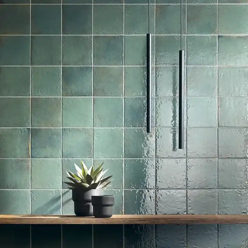 Direct Beschikbaar Oxida Square Green - Rivestimento In Gres Porcellanato Lucido 16,5x16,5