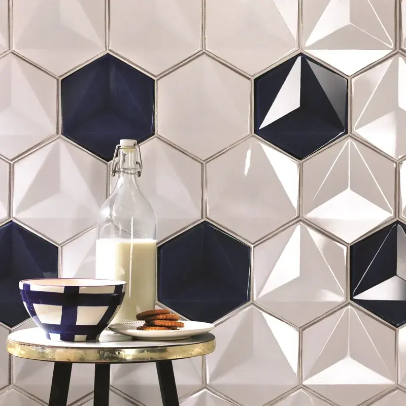 Shop Nu Karma Hexagon Perla – Rivestimento Ceramico Esagonale Lucido 15x17