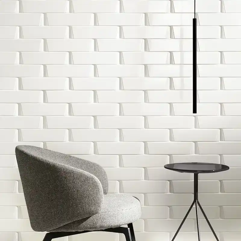 Lage Prijs Skema Bright White - Rivestimento Effetto Mattoncino Lucido 7,5x30