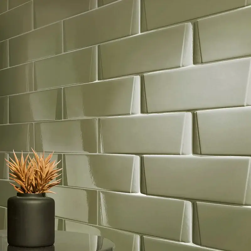 Populair Skema Bright Green - Rivestimento Effetto Mattoncino Lucido 7,5x30