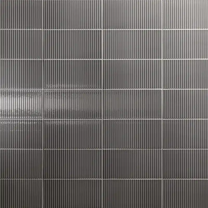 Sketches Charcoal Vert – Rivestimento Rigato Lucido 10x20 Direct Beschikbaar