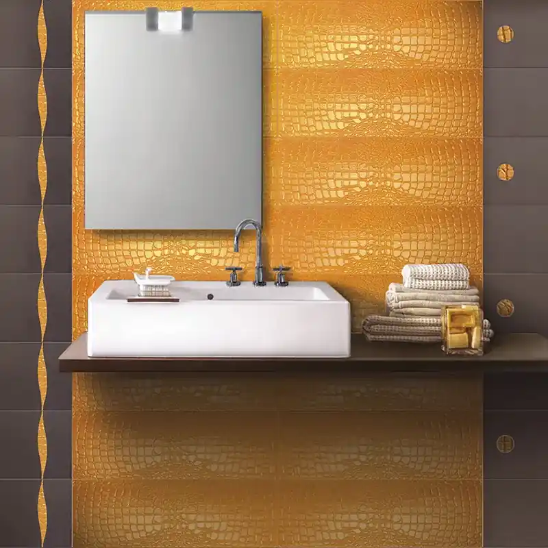 Favoriet Crocotiles Orange - Gres Effetto Pelle di Coccodrillo 24x72