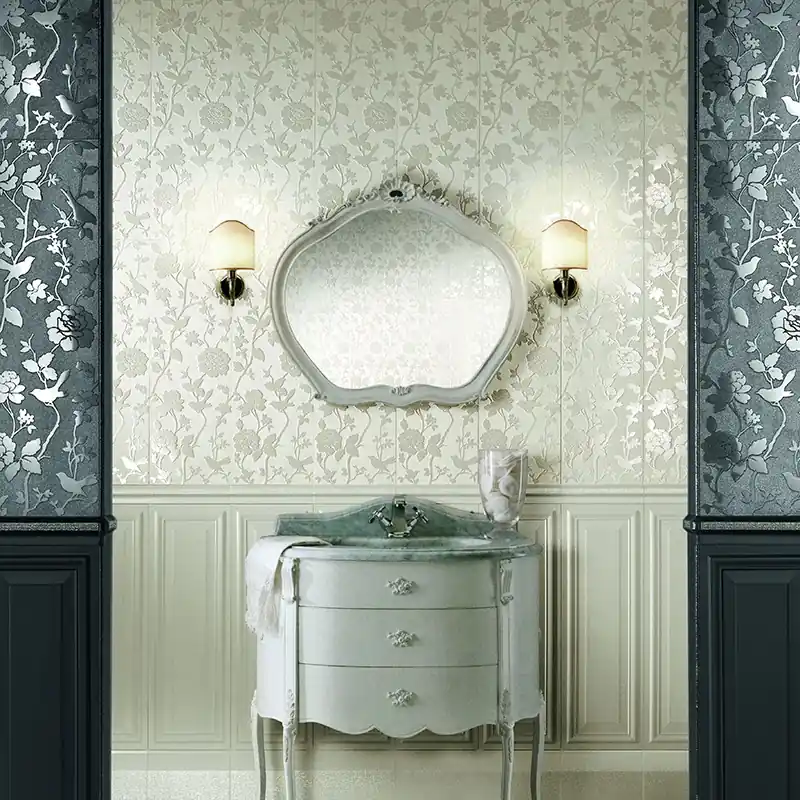 Hoge Kwaliteit Upper East Side Black - Decoro Floreale Lucido 24x72