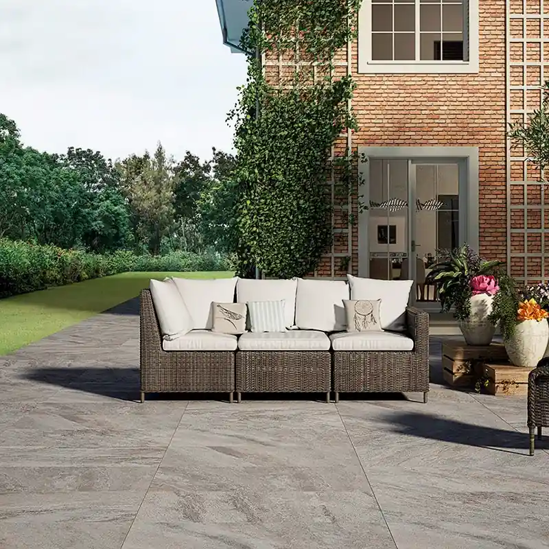 Stonequartz Grigio Antiscivolo R11 - Gres Effetto Pietra per Esterni 60x120 Alleen Vandaag