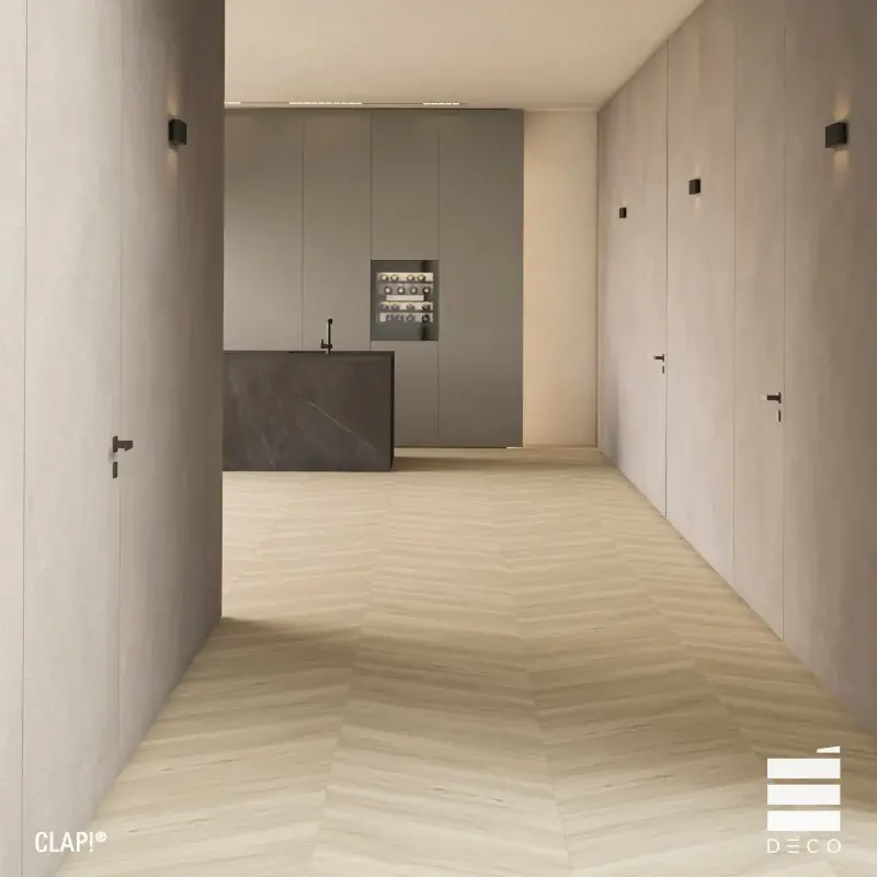Clap! 3D di Deco Namib spina Ungherese - Pavimenti ad incastro effetto legno Finale Uitverkoop