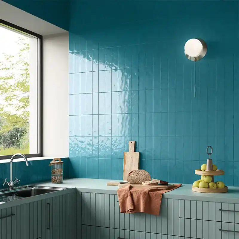 Nuances Blu Sherpa Lux - Gres Effetto Mattoncino Lucido 8x25 Lage Prijs