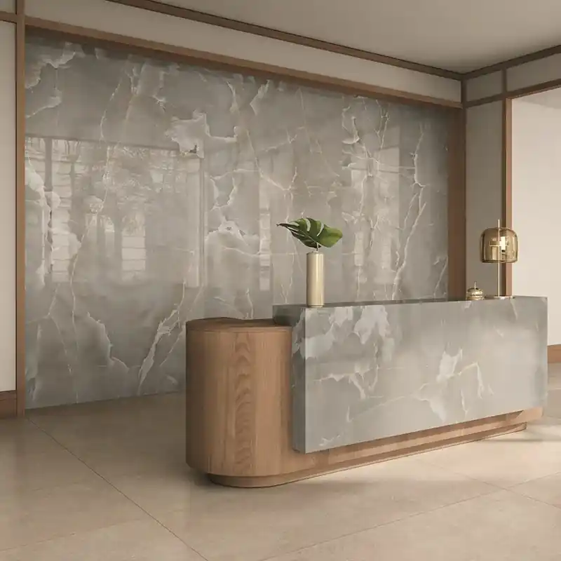 Onici Grigio Lux - Gres Effetto Onice Lucido 90x180 Rettificato Alleen Vandaag