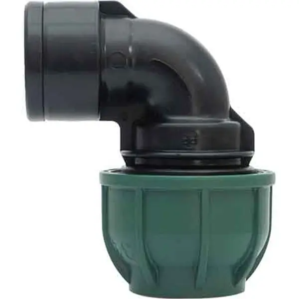Premium "GOMITO A 90° A STRINGERE CON DERIVAZIONE FIL. FEMMINA Ø mm 16x1/2"" - 10 PN"
