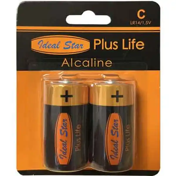 "PILE ALCALINE ""PLUS LIFE"" 1/2 TORCIA CARDINALE Blister 2 pezzi" Flitsaanbieding