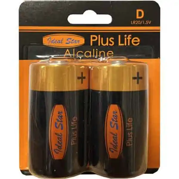 "PILE ALCALINE ""PLUS LIFE"" TORCIA CARDINALE Blister 2 pezzi" Speciale Aanbieding