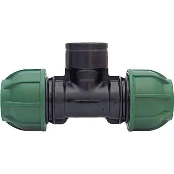 "TEE A 90° A STRINGERE CON DERIVAZIONE FIL. FEMMINA Ø mm 16x1/2""x16 - 10 PN" Gereduceerde Prijs