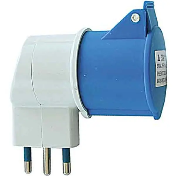 Hoge Kwaliteit ADATTATORE INDUSTRIALE 16A 90° Spina 2P+T 250V - Presa 2P+T 220V