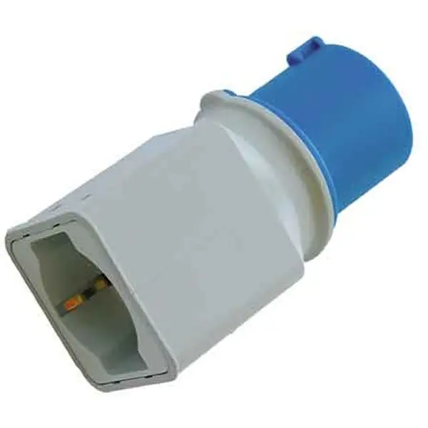 ADATTATORE INDUSTRIALE F. Spina 2P+T16A 220V CEE-P.Schuko 10/16A Actieprijs