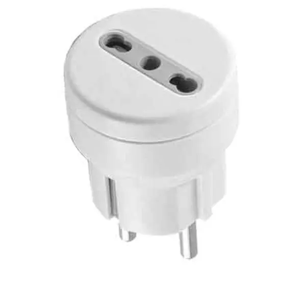 ADATTATORE SEMPLICE SCHUKO/BIVALENTE 10 A spina schuko 2P+T - presa 10/16A 2P+T Tijdelijk Beschikbaar