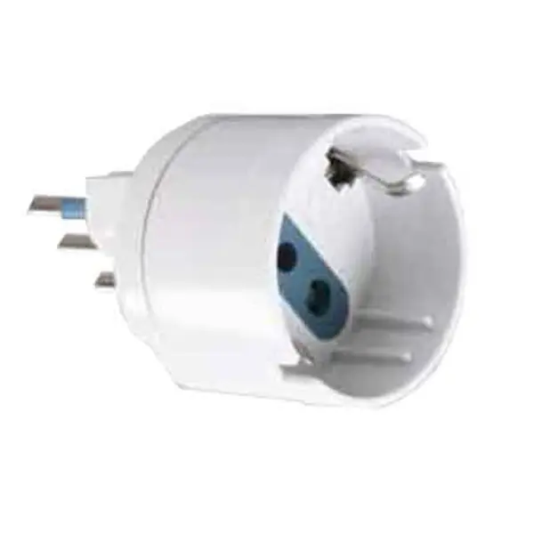ADATTATORE SEMPLICE SCHUKO/BIVALENTE 10A CARDINALE spina 10A 2P+T - presa 10A 2P+T Seizoensaanbieding