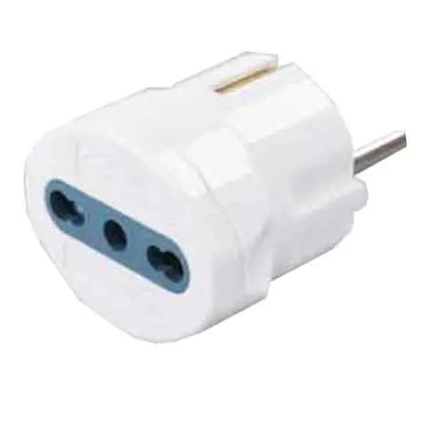 Lage Kosten ADATTATORE SEMPLICE SCHUKO/BIVALENTE 10A CARDINALE spina schuko 10A 2P+T - presa 10/16A 2P+T