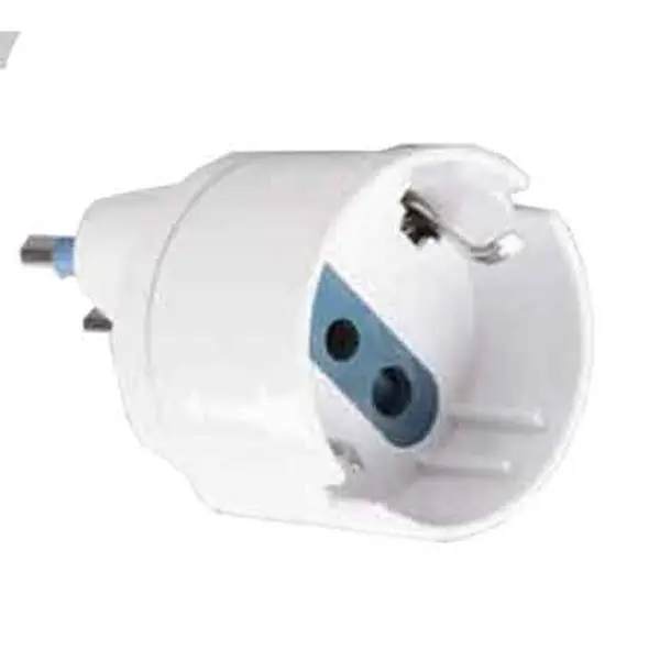 ADATTATORE SEMPLICE SCHUKO/BIVALENTE 16A CARDINALE spina 16A 2P+T - presa schuko 10A 2P+T Veilige Betaling