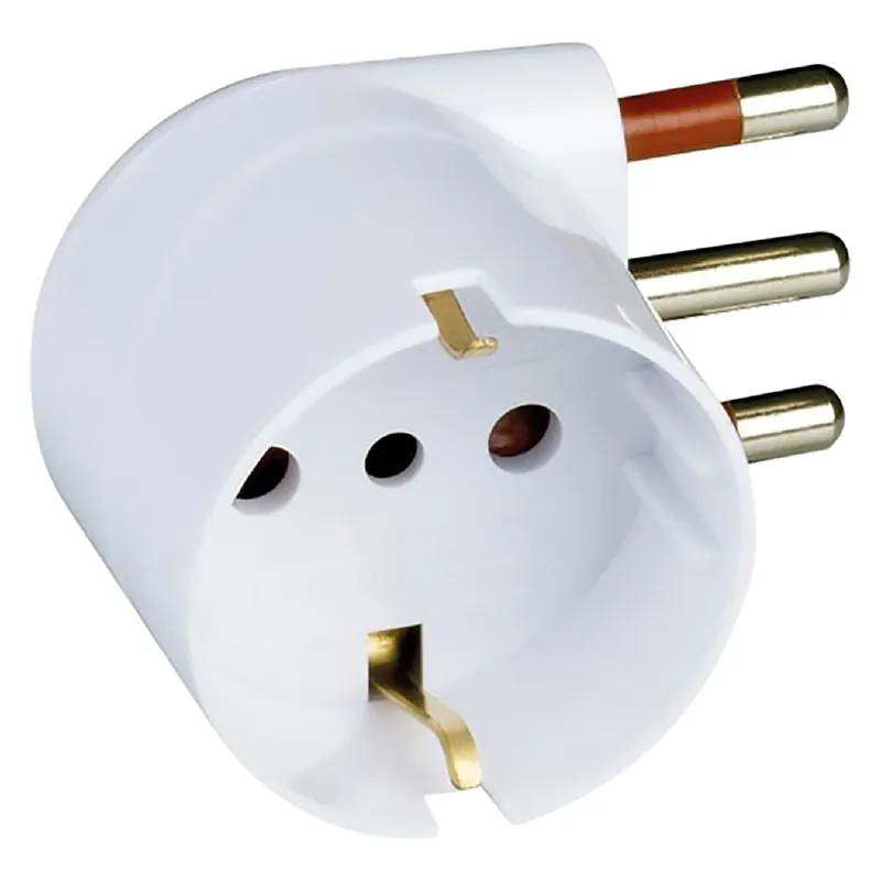 ADATTATORE SINGOLO SPINA 90° SALVASPAZIO spina 2P + T 16A Seizoensaanbieding