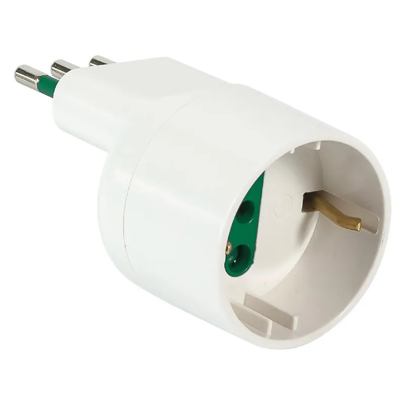 Nieuw ADATTATORE SINGOLO SPINA ASIMMETRICA SALVASPAZIO spina 2P + T 10A - bianco