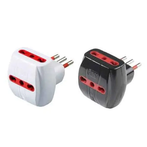 Korting ADATTATORE TRIPLO CON PROTEZIONE 10A ROSI 2P+T - prese 10/16A 2P+T, Colore Nero