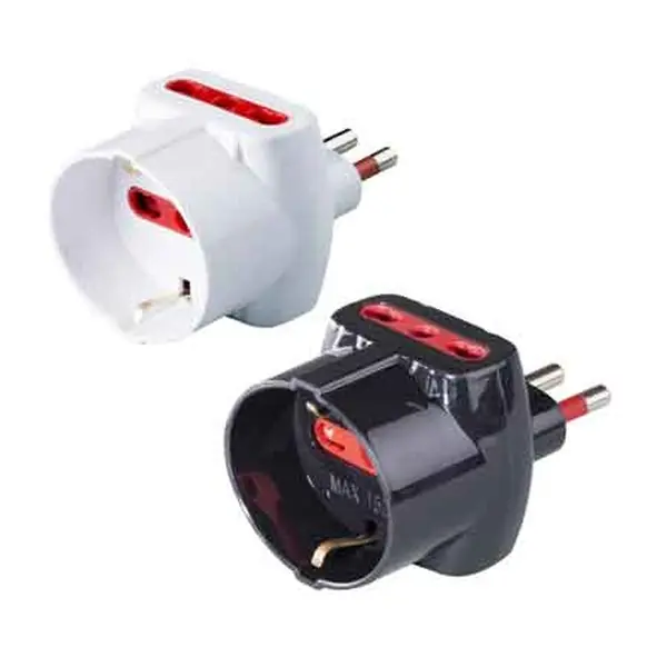 ADATTATORE TRIPLO SCHUKO/BIVALENTE 16A ROSI 2P+T - prese 10/16A 2P+T, Colore Bianco Must-Have