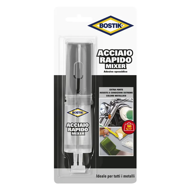 ADESIVO ACCIAIO RAPIDO MIXER ml. 24 Q.TA 12 Superprijs