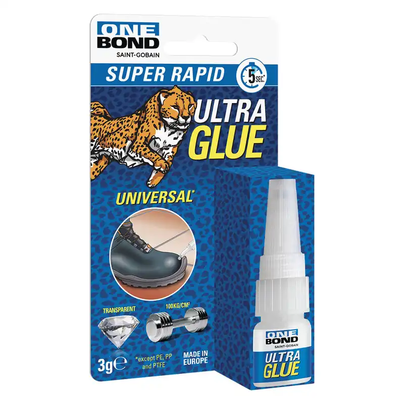 ADESIVO ISTANTANEO UNIVERSALE GEL ULTRA GLUE UNIVERSAL GEL gr. 3 Q.TA 20 Populair