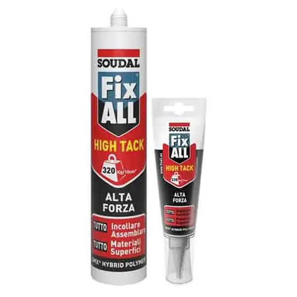 ADESIVO SIGILLANTE ‘FIX ALL HIGH TACK‘ SOUDAL 25 ml - Bianco Direct Beschikbaar