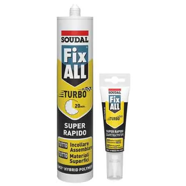 ADESIVO SIGILLANTE ‘FIX ALL TURBO‘ SOUDAL 290 ml - Bianco Laatste Kans