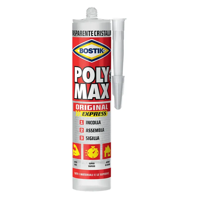 ADESIVO SIGILLANTE UNIVERSALE POLY MAX CRISTAL 12 cartucce 300g + 2 scatolette tonno omaggio Nieuw