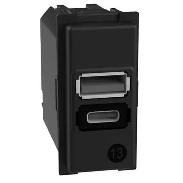 Lage Prijs ALIMENTATORE DA INCASSO ‘LIVING NOW‘ BTICINO 1 Presa usb + 1 Presa Type-C - 15 Watt
