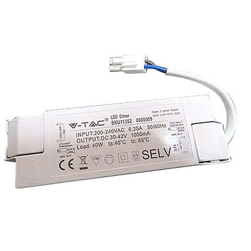 ALIMENTATORE PER PANNELLI LED 40W - AC 200-240V - 1050 mA (IP20) Hoge Kwaliteit