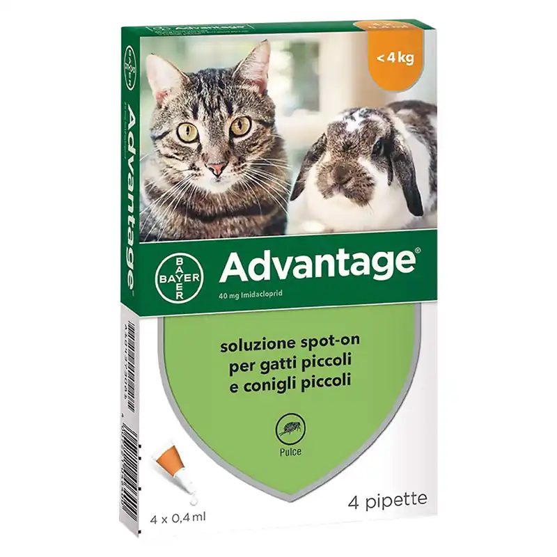 ANTIPARASSITARIO ADVANTAGE SPOT-ON < 4 kg - 4 pipette ml 0,4 Shop Nu
