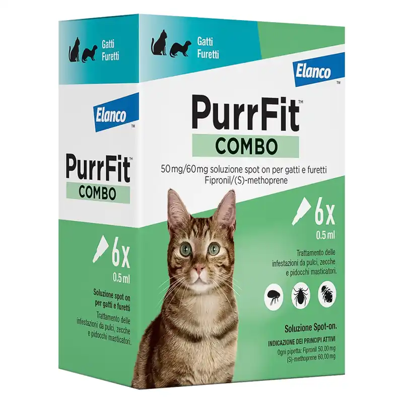 Koop Vandaag ANTIPARASSITARIO PURRFIT COMBO gatti/furetti - 6 pipette ml 0,5