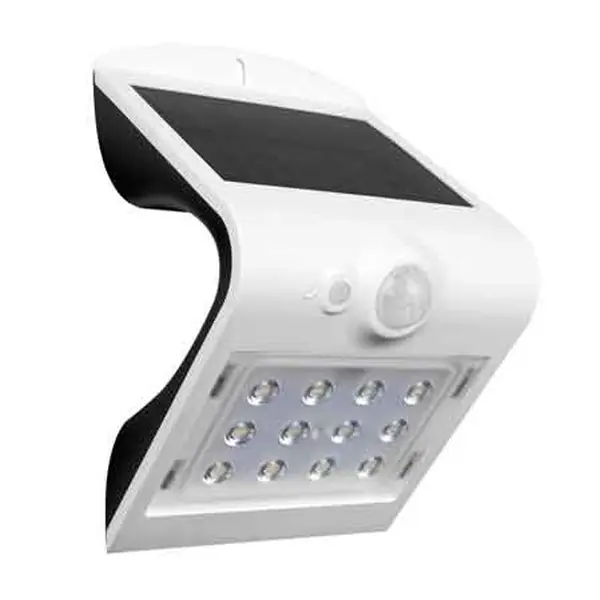 Flitsaanbieding APPLIQUE A LED CON PANNELLO SOLARE E SENSORE ‘ARCADIA‘ 3W - 200Lm - 6000K - Colore Nero
